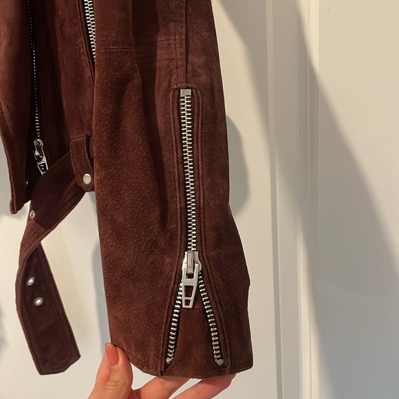 Blank NYC Burgundy Suede Moto Jacket - M - Picture 5 of 7